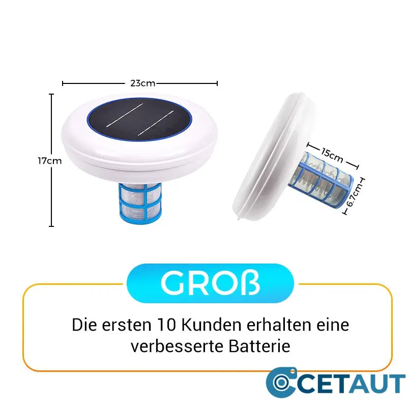Kristallklarer Pool – ohne Chemie, mit Solarenergie! 🌞SOLARBETRIEBENER SCHWIMMENDER POOL-IONISATOR