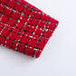 Warm Plaid Blazer and High-Waisted Skort 2 PCS Set