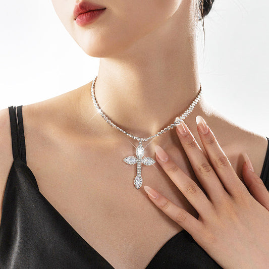 Women's Fashion Sparkling Cross Necklace