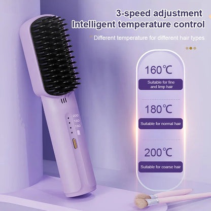 🔥Hot Sale💟Negative ions do not hurt hair-Portable cordless mini hair straightening comb