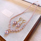 🔥50% OFF🔥Vintage Elegant Zirconia Imitation Pearl Necklace & Earrings