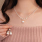🔥50% OFF🔥Vintage Elegant Zirconia Imitation Pearl Necklace & Earrings